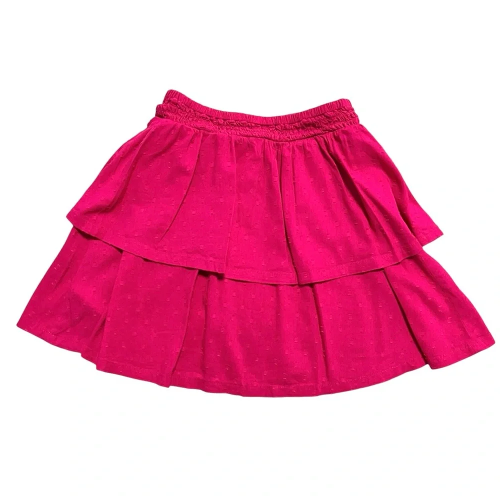 Old Navy M (8) Fuchsia Pink Tiered Swiss Dot Mini Skirt